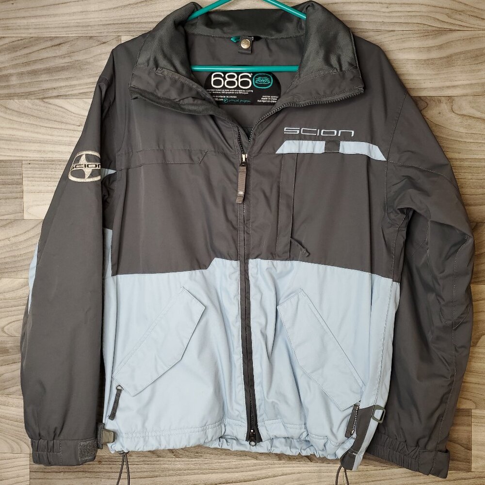 686 x Scion Women's Zip Up Jacket Two Tone Gray Blue Size Medium